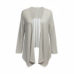 Living Doll Textured Knit White/Beige Cardigan Women’s S
